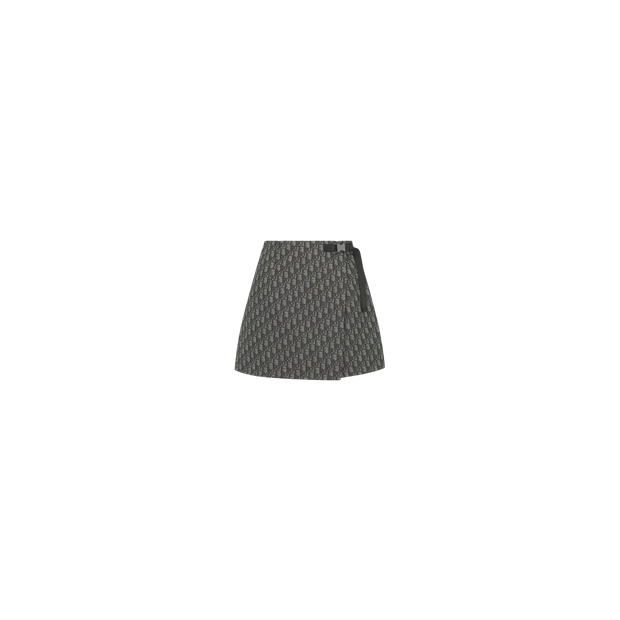 디올 그레이 Dior Oblique 모티브 테크니컬 자카드 스커트